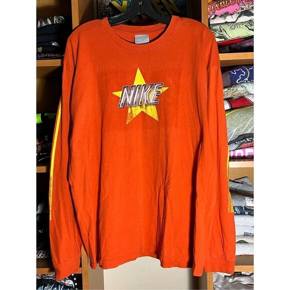Vintage Y2K Rare Nike Striped Longsleeve Tee - Picture 1 of 6